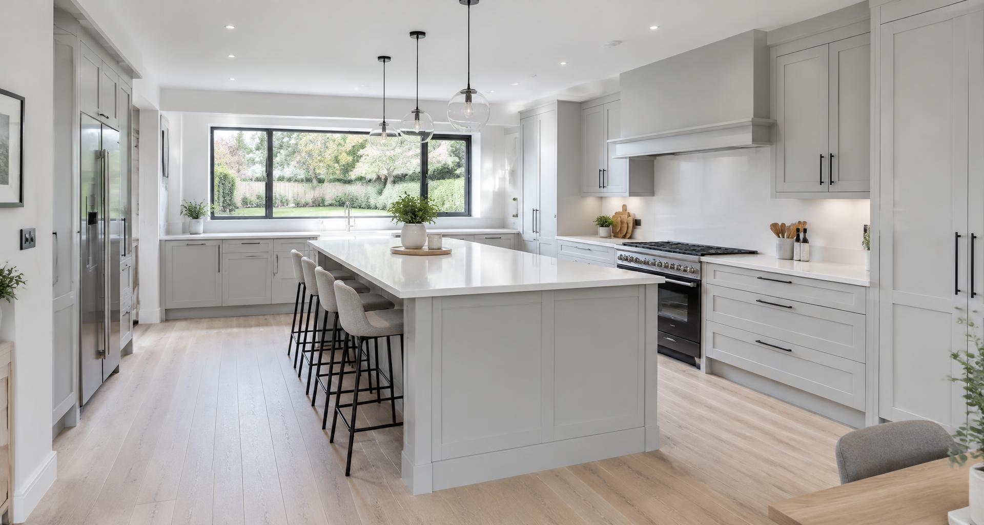 Bright modern kitchen fitted by E&U Construction